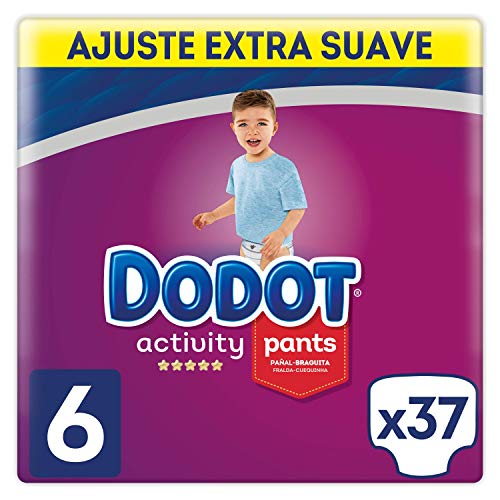 Dodot Activity - Pants Pañal-Braguita Talla 6, Fácil de Cambiar con Canales de Aire, 37 Pañales, 15+ kg