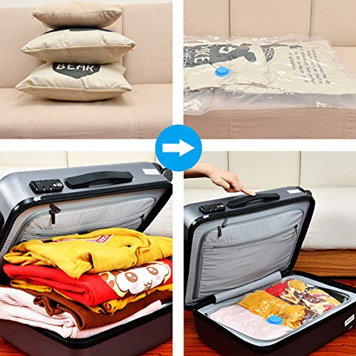 DoGeek Juego de Bolsas de vacío con Bomba Bolsas de almacenaje al vacío para Ropa, edredones o Almohadas (6 pcs)