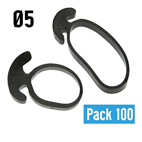 DOJA INDUSTRIAL | GOMA ANCLA de 5cm | PACK 100 | Tensor goma de caucho para tutores para plantas huerto urbano | Tensor elastico lona camping piscina | Clips plantas flores olivos | TENSION FUERTE
