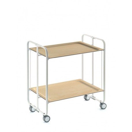 DON HIERRO - Carrito camarera 2 bandejas, armazón blanco