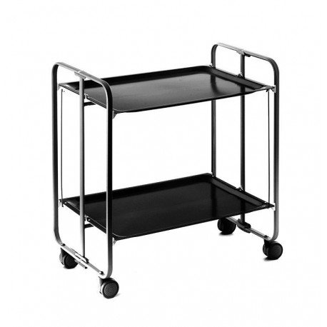 DON HIERRO - Carrito camarera 2 bandejas, armazón de color negro