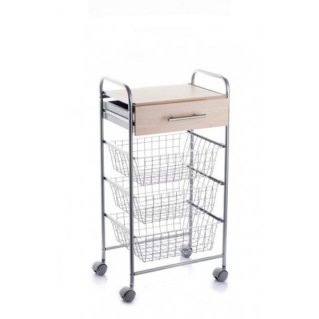 DON HIERRO - Carrito verdulero ALESIA, color Aluminio Haya