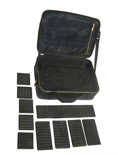 Doubleblack Profesional Neceser para Maquillaje Mujer Bolsa Maletin Organizador Viaje con Brochas Compartimentos Impermeable Negro/Blanco L