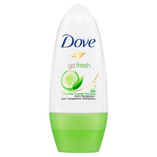 Dove - Desodorante Go Fresh Antitranspirante Roll On para Piel Sensible Té Verde y Pepino 0% Alcohol - 50 ml