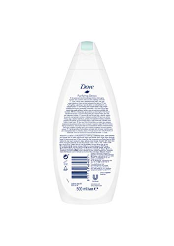 Dove Gel De Ducha Carbón Y Arcilla - Pack de 3 x 500 ml (Total: 1500 ml)