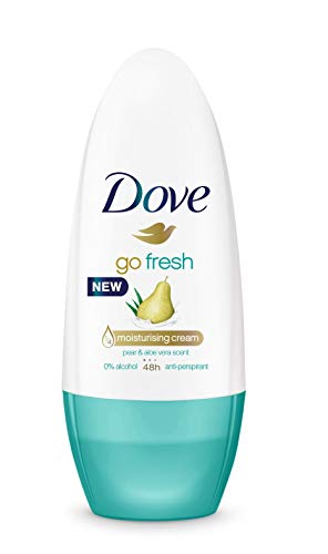 Dove Go Fresh Desodorante Antitranspirante Roll On Pera y Aloe Vera 0% Alcohol - Pack de 6 x 50 ml (Total: 300 ml)