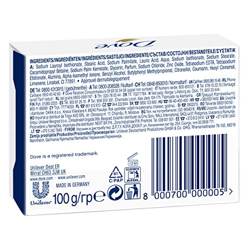 Dove Original, Crema de belleza en barra, 1 x 100 g