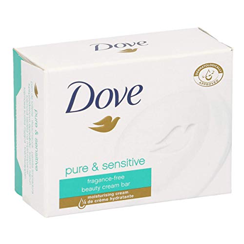 Dove Pure y Sensitive Pastilla Limpiadora para Piel Sensible con Tecnología Micelar