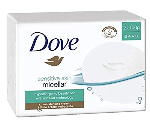 Dove Sensitive Skin Micellar - Barra de belleza hipoalergénica, 2 barras de 100 g (paquete de 6)