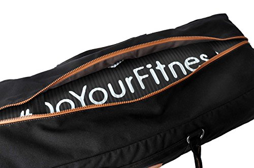 #DoYourYoga Bolsa de Yoga »Ghanpati Fabricada en Lona de Primera Calidad/para esterillas de Yoga, Pilates, Ejercicio y Gimnasia EXTRAGRUESAS de hasta 186 x 62 x 1,5 cm/Negro