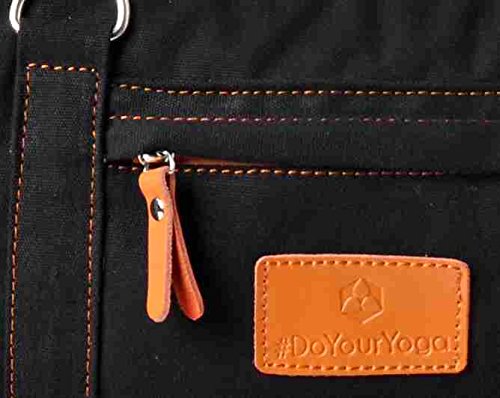 #DoYourYoga Bolsa de Yoga »Ghanpati Fabricada en Lona de Primera Calidad/para esterillas de Yoga, Pilates, Ejercicio y Gimnasia EXTRAGRUESAS de hasta 186 x 62 x 1,5 cm/Negro