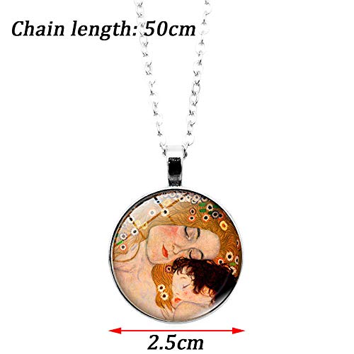 Drreny Klimt Kiss Time Set de Collar de Piedras Preciosas Pulsera de Plata Aretes Set de Joyas