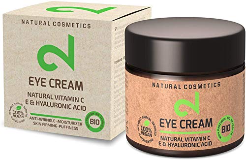 DUAL Eye Cream | Crema Para Ojos Natural y Vegana |Vitamina C y Ácido Hialurónico | Microalgas y Brócoli | Para Contorno de Ojos | Hidratación y Anti-edad | Certificado | 25m | Hecho en Alemania
