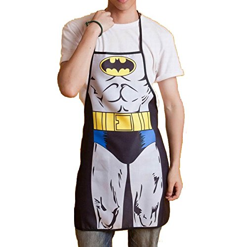 Ducomi Superhero - Delantal de Chef de Cocina para Hombre, Mujer y Niño - Mixto,Algodón, Ajustable, Longitud 72 cm - Uso Profesional o Doméstico - Impresiones Sexy, Divertidas, Vintage y Clásicas para Masterchef, Chefs y Chefs Estrellados (Superman)