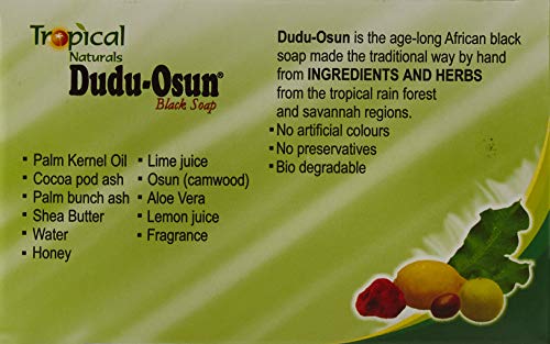 Dudu Osun Tropical Jabón negro africano puro, pack de 6 unidades, 150 g