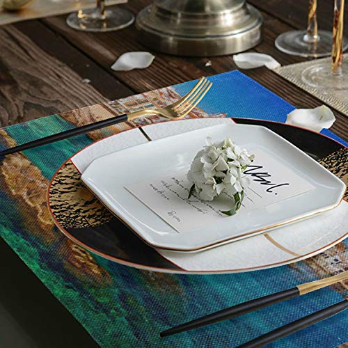 DUKAI Mantel Individual Sea Landscape Calella De Palafrugell Catalonia, Mantel Antideslizante Resistente al Calor, Apto para Mesa de Comedor, hogar, Cocina, Oficina y Exterior, Juego de 6