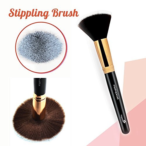 Duo de brocha mofeta de – PREMIUM (22,9 cm cepillo, mejor líquido Fundación Brush, Pincel, Brocha facial. Perfecto para profesional aerógrafo acabado.