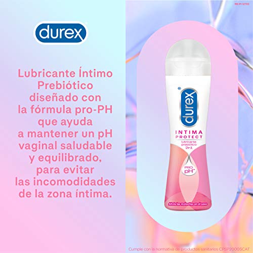 Durex Íntima Protect Lubricante Prebiótico 2In1, Fórmula Pro-Ph, Base Acuosa Y Libre De Fragancias – 50 ml