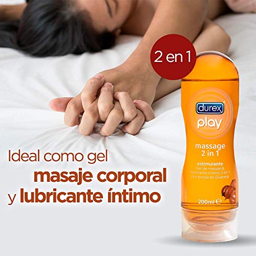 Durex Lubricante Play Massage 2 en 1 Gel de Masaje Corporal Erótico y Estimulante con Guaraná - 200 ml