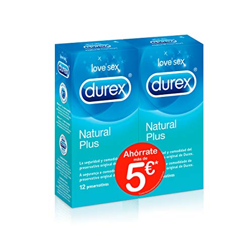 Durex Preservativos Originales Naturales Natural Comfort - Pack Ahorro 2 x 12 Condones