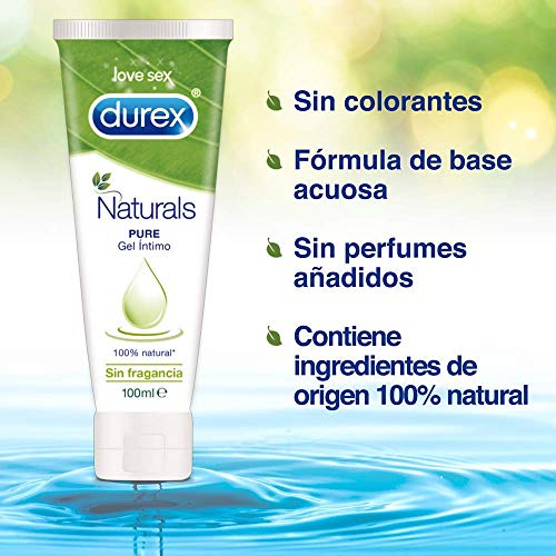 Durex Preservativos Real Feel + Lubricante Naturals H20-24 condones + Lubricante 100ml