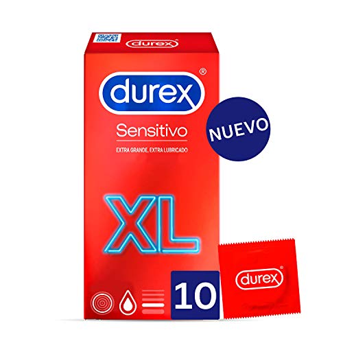 Durex Preservativos Sensitivo Suave para Mayor Sensación Talla XL - 10 condones más grandes
