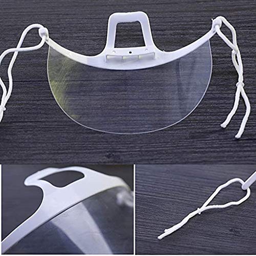 Earleye0 Visera Transparentes Reutilizables Lavables Antivaho - Protector bucal transparente Chef Kitchen Restaurant Supply Sonrisa visible - PACK 10 Unidades (B)