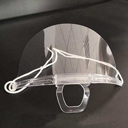 Earleye0 Visera Transparentes Reutilizables Lavables Antivaho - Protector bucal transparente Chef Kitchen Restaurant Supply Sonrisa visible - PACK 10 Unidades (B)