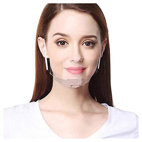 Earleye0 Visera Transparentes Reutilizables Lavables Antivaho - Protector bucal transparente Chef Kitchen Restaurant Supply Sonrisa visible - PACK 10 Unidades (B)