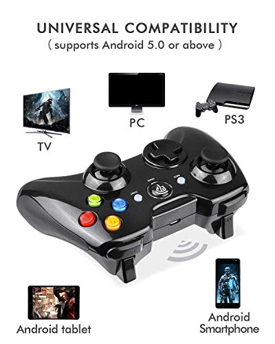 EasySMX Mando Inalámbrico, [Regalo] 2.4GHz Mandos PS3 con Batería Incorporada, Gaming Controller Gamepad Joystick con Doble Vibración para Windows/PS3/PC/Android/Tablet/Andriod TV Box/TV