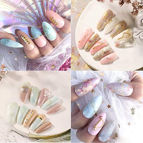 EBANKU 40 Diseños Nail Art Foil Sticker, Mármol Estrella Serpentina Pegatina Calcomanías Uñas Transferencia Foils Transfer Herramienta para Decoración de Uñas Manicura DIY