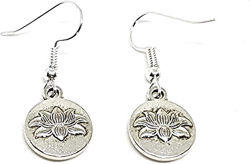 Eclectic Shop Uk Lotus Flor Pendientes Budista Inspirado Yoga Par Pendientes