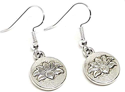 Eclectic Shop Uk Lotus Flor Pendientes Budista Inspirado Yoga Par Pendientes