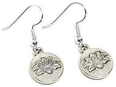 Eclectic Shop Uk Lotus Flor Pendientes Budista Inspirado Yoga Par Pendientes
