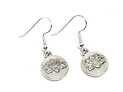 Eclectic Shop Uk Lotus Flor Pendientes Budista Inspirado Yoga Par Pendientes
