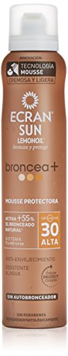 Ecran Sun Lemonoil Broncea+, Mousse Protector Solar que Activa +55% el Bronceado Natural, con SPF30-200 ml