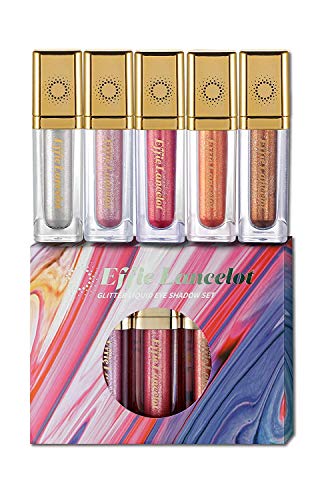 Effie Lancelot 5 Colores Sombra de Ojos líquida- Impermeable, Brillante, Resistente al agua, Maquillaje de pigmentos maquillaje set