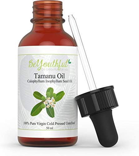 El aceite de Tamanu presionado al frio para el cabello, rostro y piel. Potente sanador de piel - Acne y manchas. Viene en una botella color ambar con dispensador para que se facilite su uso