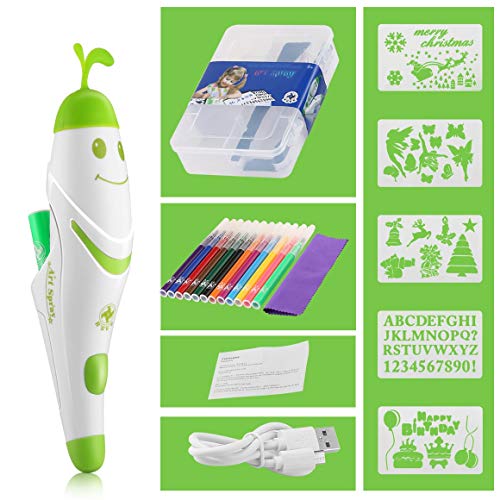 Electric Spray Art Pen Airbrush Marker Set Pluma de pintura de acuarela Pluma mágica Marcadores de colores Niños Regalo de juguete para niños Paperllong