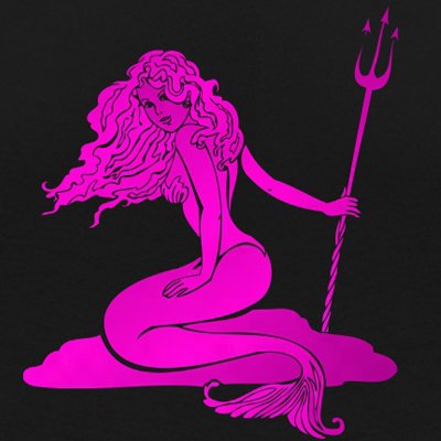 Elegante camiseta de mujer con impresión metálica sexy sirena rosa metalizado Nixe Negro M