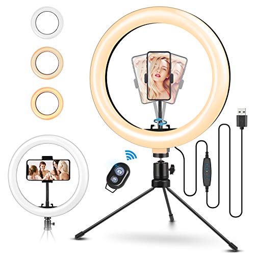 ELEGIANT Aro de Luz Trípode Fotografía, 10.2" Anillo de Luz Selfie con Control Remoto 120 LED 3 Modos 11 Niveles de Luz para TikTok Youtube Instagram Vlog Vídeo Maquillaje Enseñanza para iOS Android