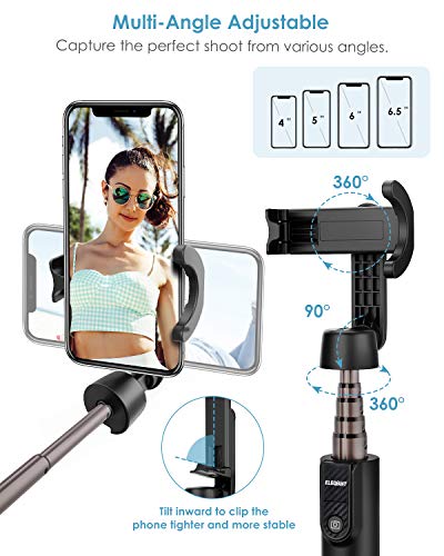 ELEGIANT Palo Selfie Trípode, 3 en 1 Bluetooth Stick Movil Deportivo Extensible de Control Remoto para Viaje Monopie con Obturador Rotación de 360 Grados Aleación de Aluminio Compatible Android iOS