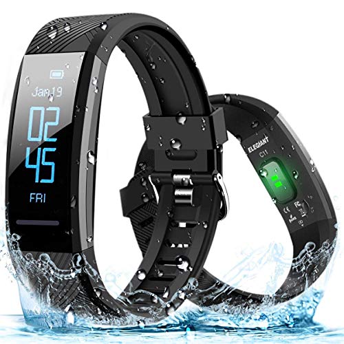 ELEGIANT Pulsera de Actividad Inteligente Reloj Deportivo IP67 para Hombre Mujer con GPS Monitor de Sueño Podómetro Contador Notificación Whatsapps Facebook Llamadas iPhone Huawei Xiaomi Android …