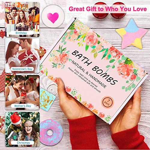 Eletorot Bolas de Baño,Bombas de Baño 7 Piezas Conjunto de Regalo Aromáticas para SPA y Relajación de Burbujas para Niños, Mujeres, Mamá, Novia