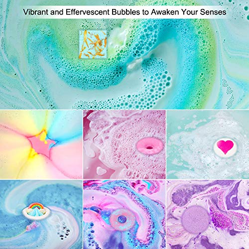 Eletorot Bolas de Baño,Bombas de Baño 7 Piezas Conjunto de Regalo Aromáticas para SPA y Relajación de Burbujas para Niños, Mujeres, Mamá, Novia