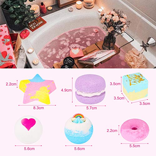 Eletorot Bolas de Baño,Bombas de Baño 7 Piezas Conjunto de Regalo Aromáticas para SPA y Relajación de Burbujas para Niños, Mujeres, Mamá, Novia