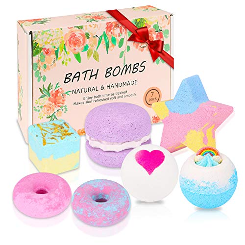 Eletorot Bolas de Baño,Bombas de Baño 7 Piezas Conjunto de Regalo Aromáticas para SPA y Relajación de Burbujas para Niños, Mujeres, Mamá, Novia