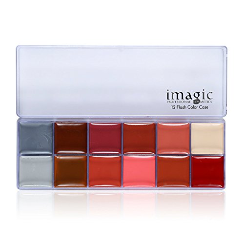 ELEVEN EVER La pintura corporal Flash tattoo 12 colores pintura de la cara de paleta de maquillaje de Halloween brillante pintura hacer tatuajes temporalis(2)