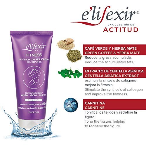 Elifexir Fitness - Crema Tonificante Rápida Absorción | Reductor Estrias | Quemagrasas Potente | Anti Descolgamiento 200ml