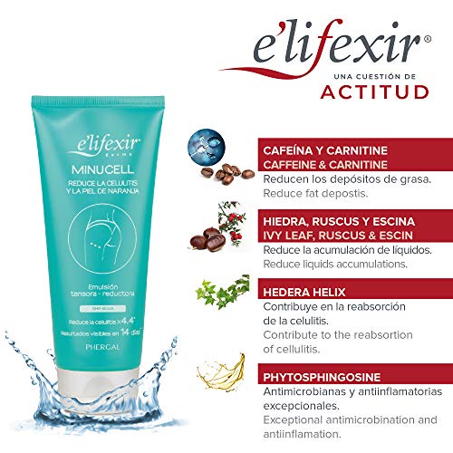 Elifexir Minucell - Crema Anticelulítica Reductora Hidratante | Tensa y Remodela el Contorno Corporal | Reduce Celulitis y Piel de Naranja | Reductor + Hidratante | Reafirmante Corporal - 200ml